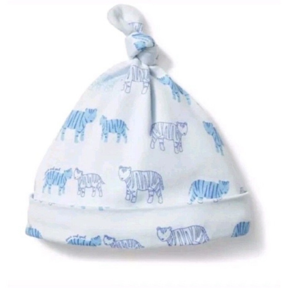 Janie and Jack.   
Blue and White Baby Hat with Tiger Design